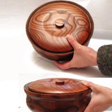 Hand Crafted Solid Wooden Bowl with lid