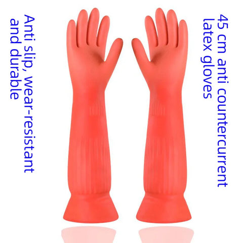 Non-Slip Extended Rubber Gloves