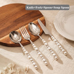 Silver Fashion Pearl Cutlery Set