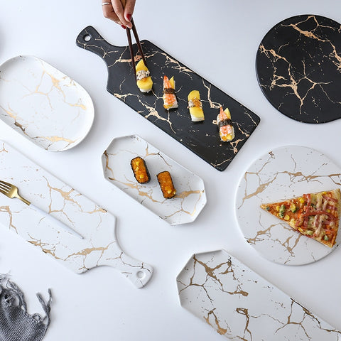 Black and White Marble Design Tableware