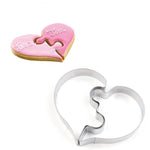 2 Pcs Puzzle Heart Cookie Cutter Molds