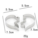 2 Pcs Puzzle Heart Cookie Cutter Molds