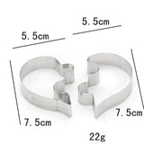 2 Pcs Puzzle Heart Cookie Cutter Molds