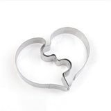 2 Pcs Puzzle Heart Cookie Cutter Molds