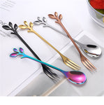 Stainless Steal Leaf Spoon and Fork