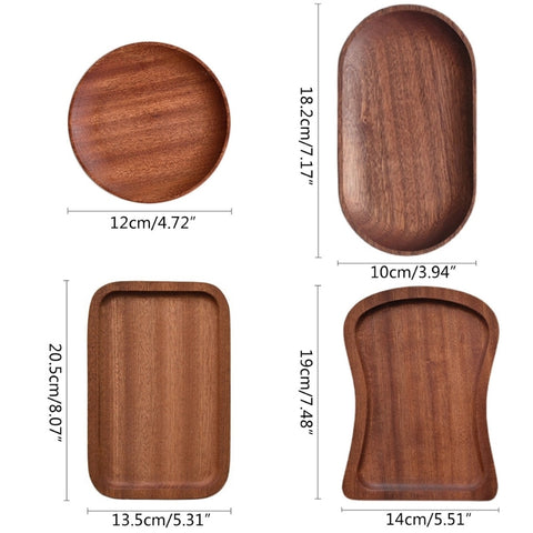 4 Shapes Wooden Serving Trays