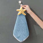 Coral velvet starfish hand towel