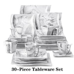 30/60PCS Marble Porcelain Dinnerware Sets