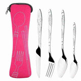 Portable Silverware Sets with Pouch