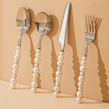 Silver Fashion Pearl Cutlery Set