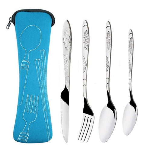 Portable Silverware Sets with Pouch