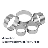 5PCS Round Stainless Steel Biscuit Cutter