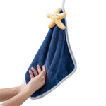 Coral velvet starfish hand towel