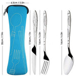 Portable Silverware Sets with Pouch