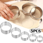 5PCS Round Stainless Steel Biscuit Cutter