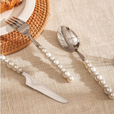 Silver Fashion Pearl Cutlery Set