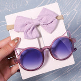 2Pcs/Pack Vintage Headband and Sunglasses